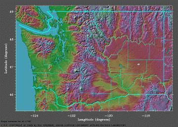 Washington State 3D Map with County Overlays